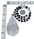 Native American Onyx And Sterling Silver Pendant Bead Necklace JX130638